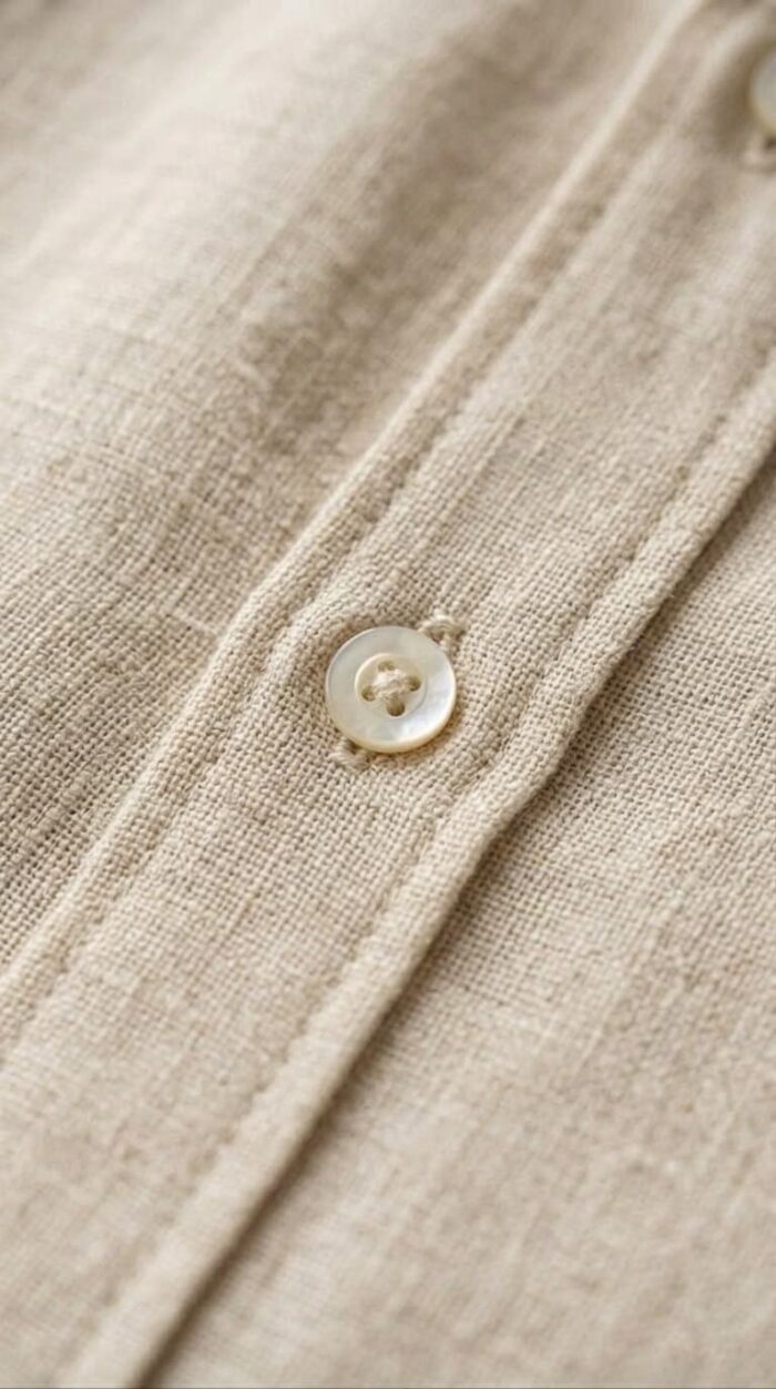 Sarfarosh Linen Blend Button Down Shirt Beige - Men's Linen Shirts Pakistan