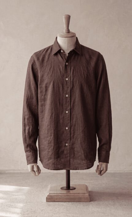 Sarfarosh Linen Blend Button Down Shirt Brown - Men's Linen Shirts Pakistan