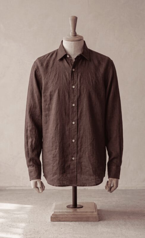 Sarfarosh Linen Blend Button Down Shirt Brown - Men's Linen Shirts Pakistan