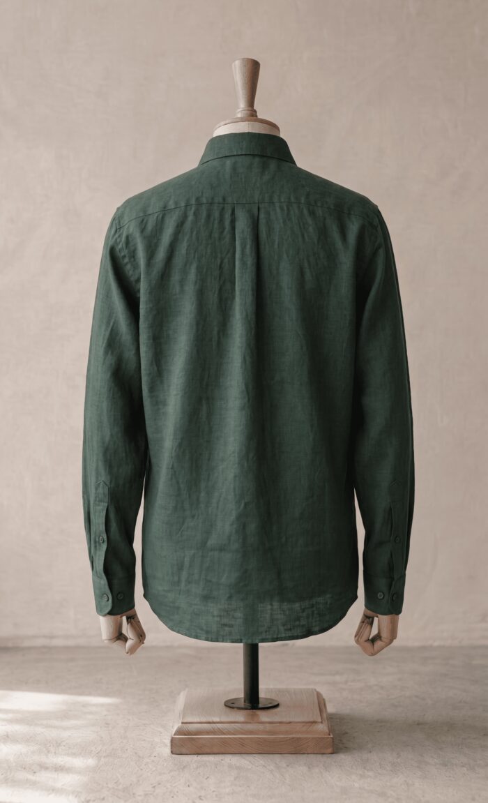 Sarfarosh Linen Blend Button Down Shirt Green - Men's Linen Shirts Pakistan