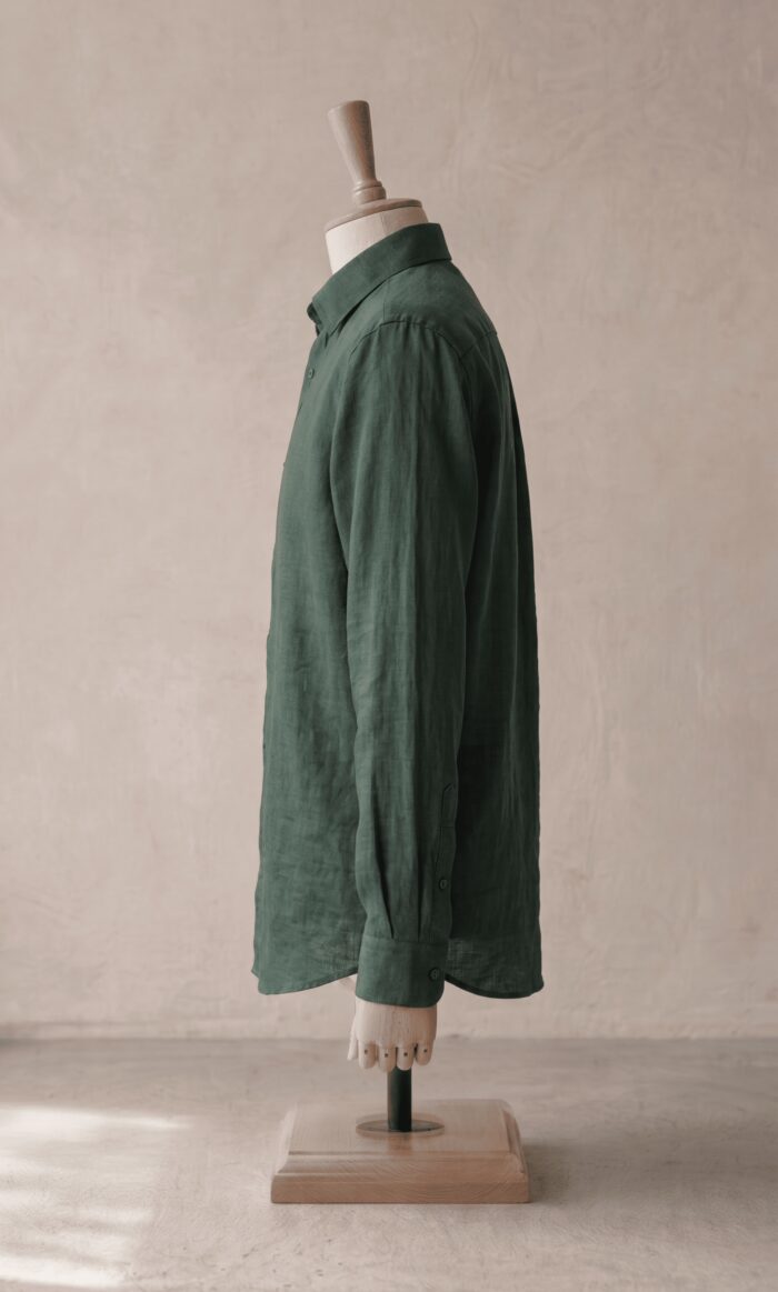 Sarfarosh Linen Blend Button Down Shirt Green - Men's Linen Shirts Pakistan
