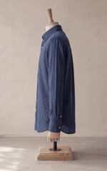 Sarfarosh Linen Blend Button Down Shirt in Navy Blue - Men's Linen Clothing Pakistan