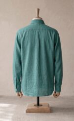 Sarfarosh Linen Blend Button Down Shirt Turquoise - Men's Linen Shirts Pakistan