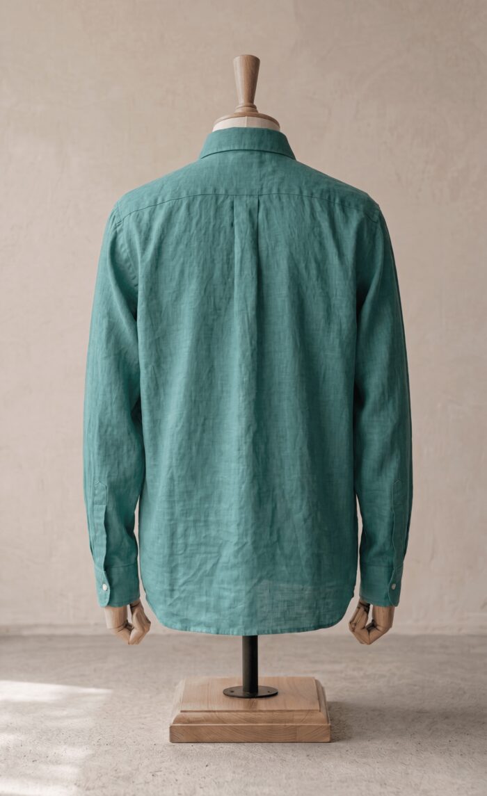 Sarfarosh Linen Blend Button Down Shirt Turquoise - Men's Linen Shirts Pakistan