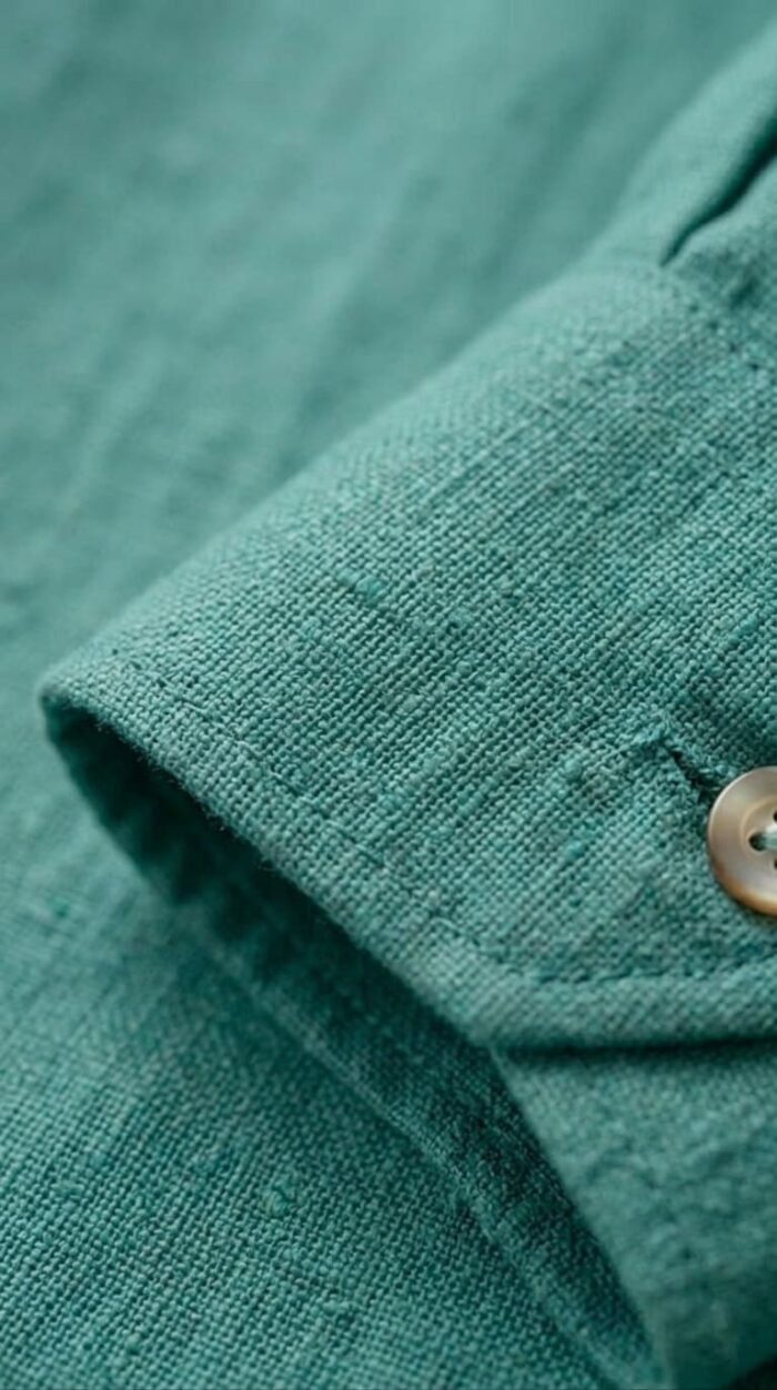 Sarfarosh Linen Blend Button Down Shirt Turquoise - Men's Linen Shirts Pakistan