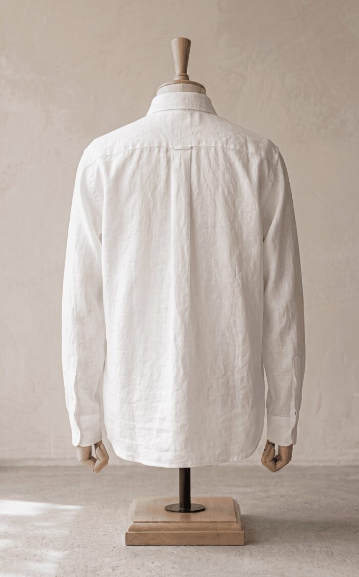 Sarfarosh Linen Blend Button Down Shirt in White - Men's Linen Clothing Pakistan
