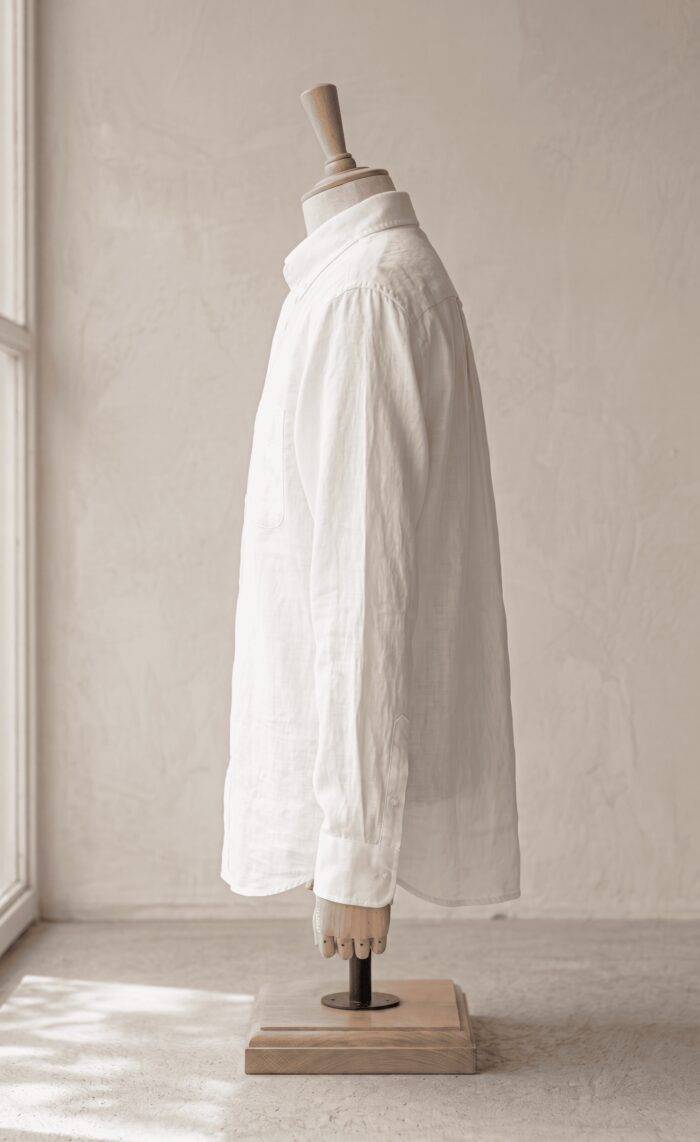 Sarfarosh Linen Blend Button Down Shirt in White - Men's Linen Clothing Pakistan