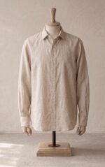 Sarfarosh Linen Blend Button Down Shirt in Beige - Men's Linen Clothing Pakistan