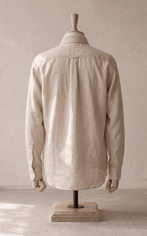 Sarfarosh Linen Blend Button Down Shirt in Beige - Men's Linen Clothing Pakistan