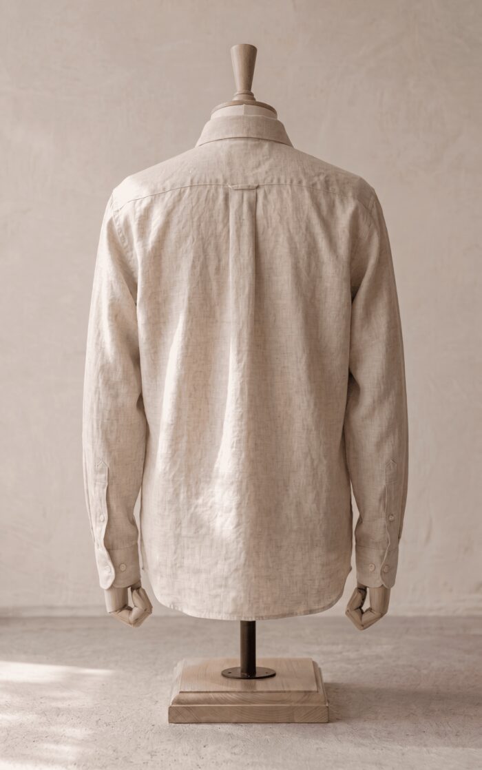 Sarfarosh Linen Blend Button Down Shirt in Beige - Men's Linen Clothing Pakistan