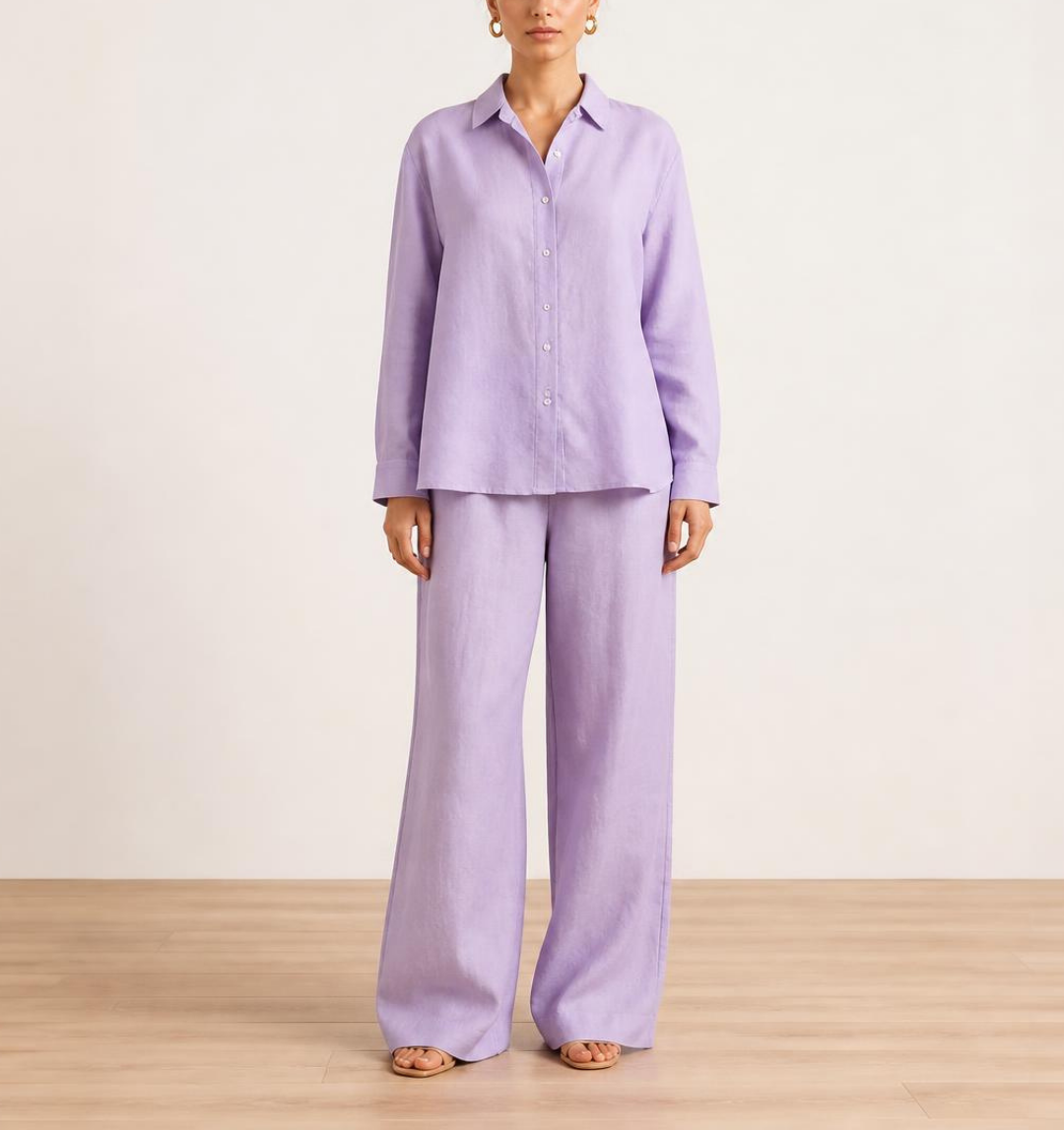 13 Linen Co-ord Set - Lavender - Image 1