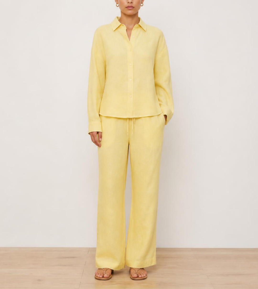 4 Linen Co-ord Set - Butter Yellow - Image 1