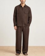 Brown linen co-ord set for men - Sarfarosh Pakistan