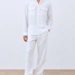 White linen co-ord set for men - Sarfarosh Pakistan