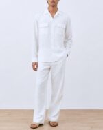 White linen co-ord set for men - Sarfarosh Pakistan