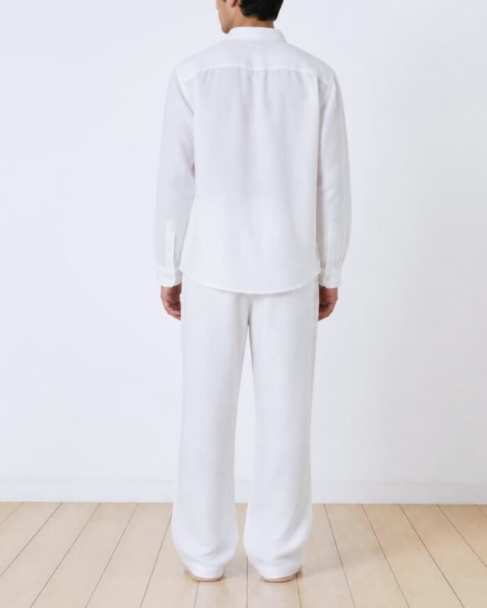 Men's Linen Co-ord Set – White - Image 2