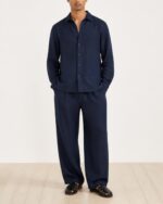 Navy linen co-ord set for men - Sarfarosh Pakistan