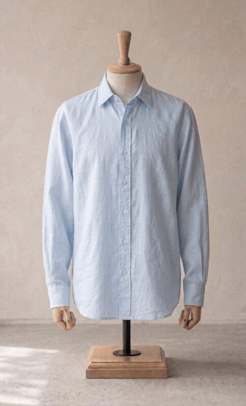 Sarfarosh Linen Blend Button Down Shirt Azure Blue - Men's Linen Shirts Pakistan