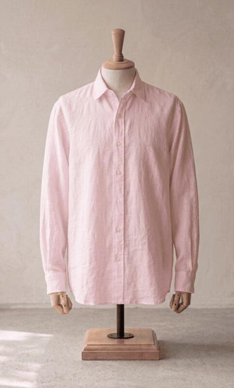 Sarfarosh Linen Blend Button Down Shirt Pink - Men's Linen Shirts Pakistan