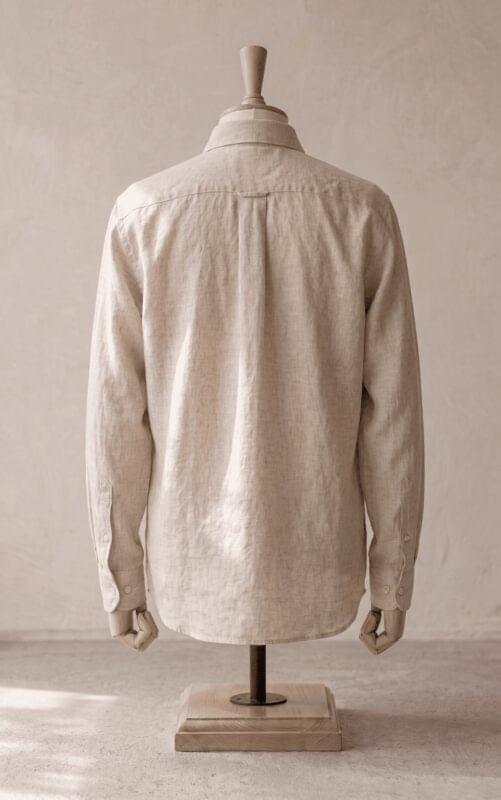 Sarfarosh Linen Blend Button Down Shirt in Beige - Men's Linen Clothing Pakistan
